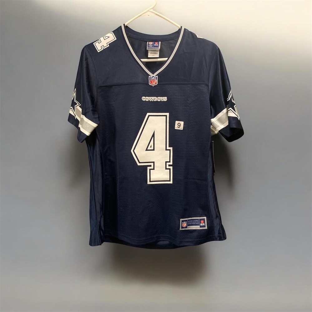 NFL Navy and White #4 Cowboys Football Jersey
